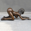 High quality can custom metal craft female erotic brass bronze nude sculpture for sale